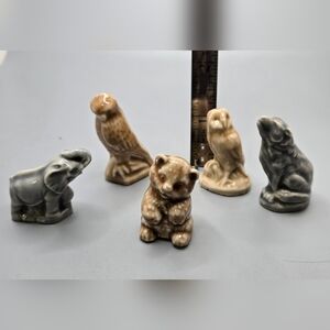 Glazed Porcelain Animal Figurines Made in Wade England -Set Of 5  1¼" - 1¾" Tall